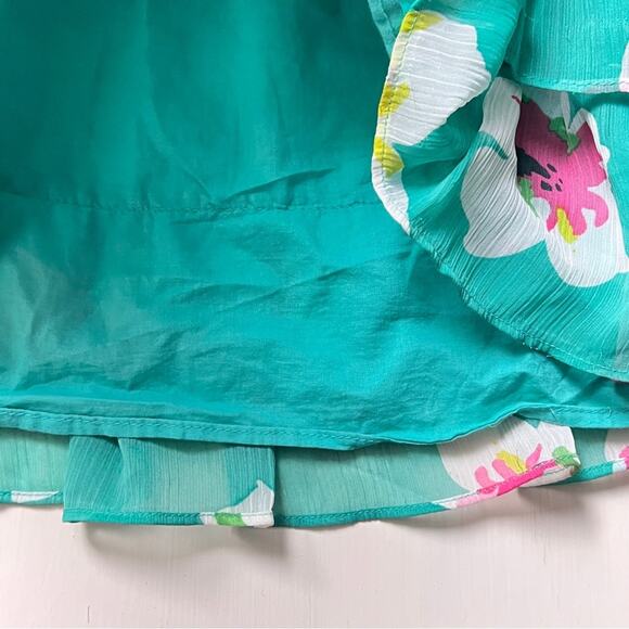 Old Navy Girls  Elastic Waist Floral Green Ruffle Lined Skirt Sz L - Picture 8 of 8